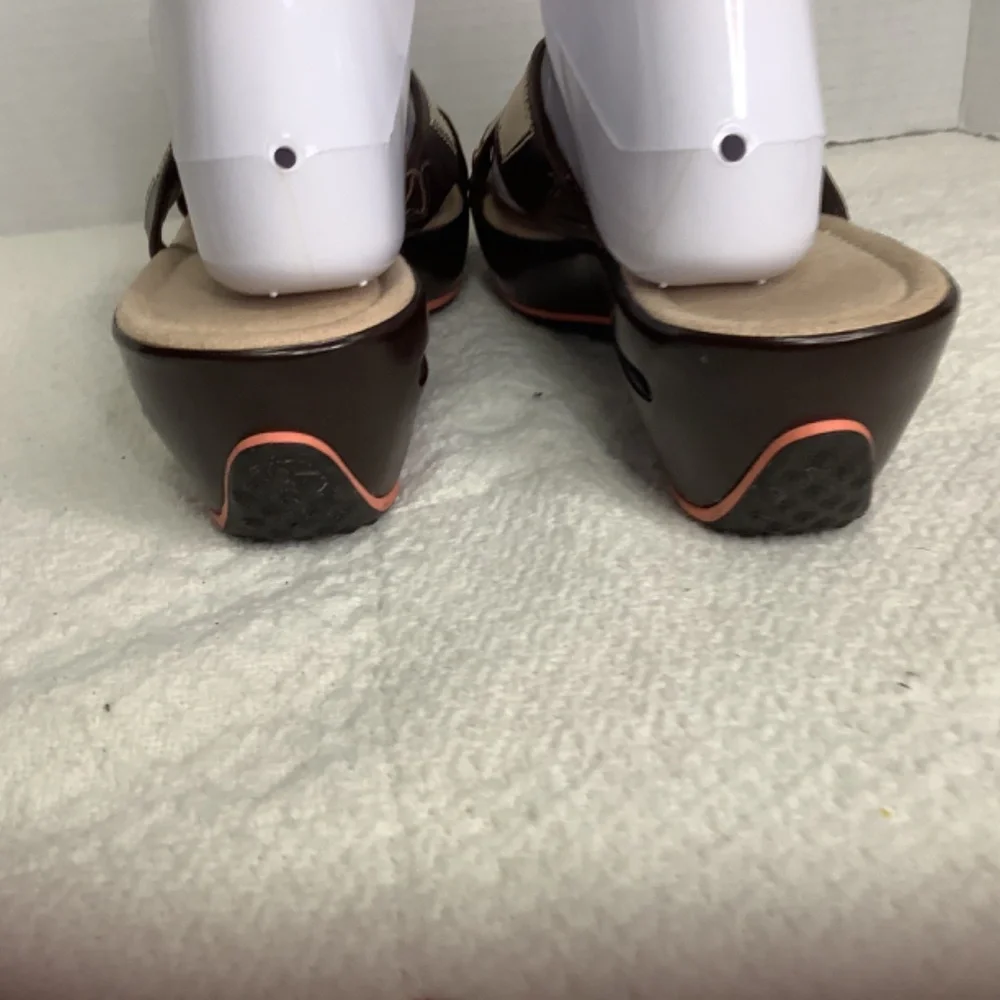 Cole Haan Nike air‎ ladies cross strap slides platform beige/copper